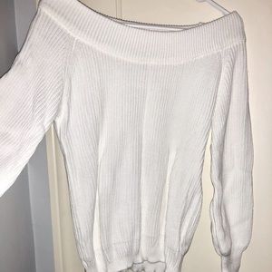 Off shoulder White Sweater